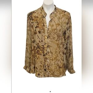 Coldwater Creek Floral Button-Up Blouse
